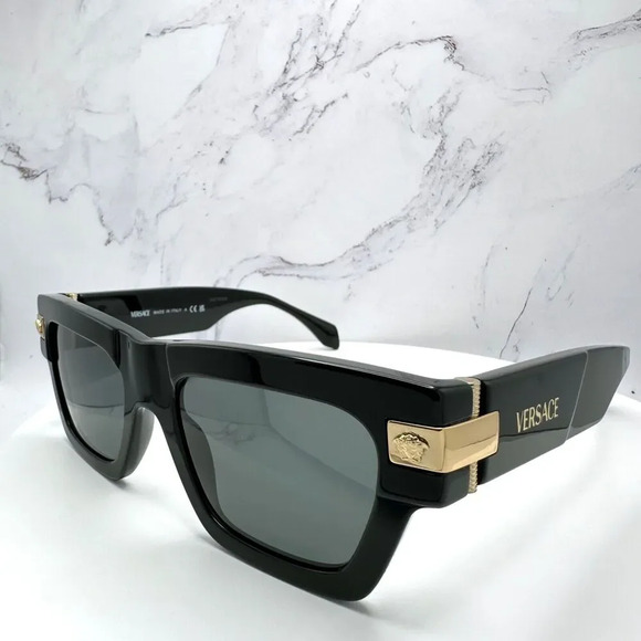 VERSACE Sunglasses New Black Gold Medusa Logo Special Project Dwayne Wade 55 mm - Picture 11 of 16